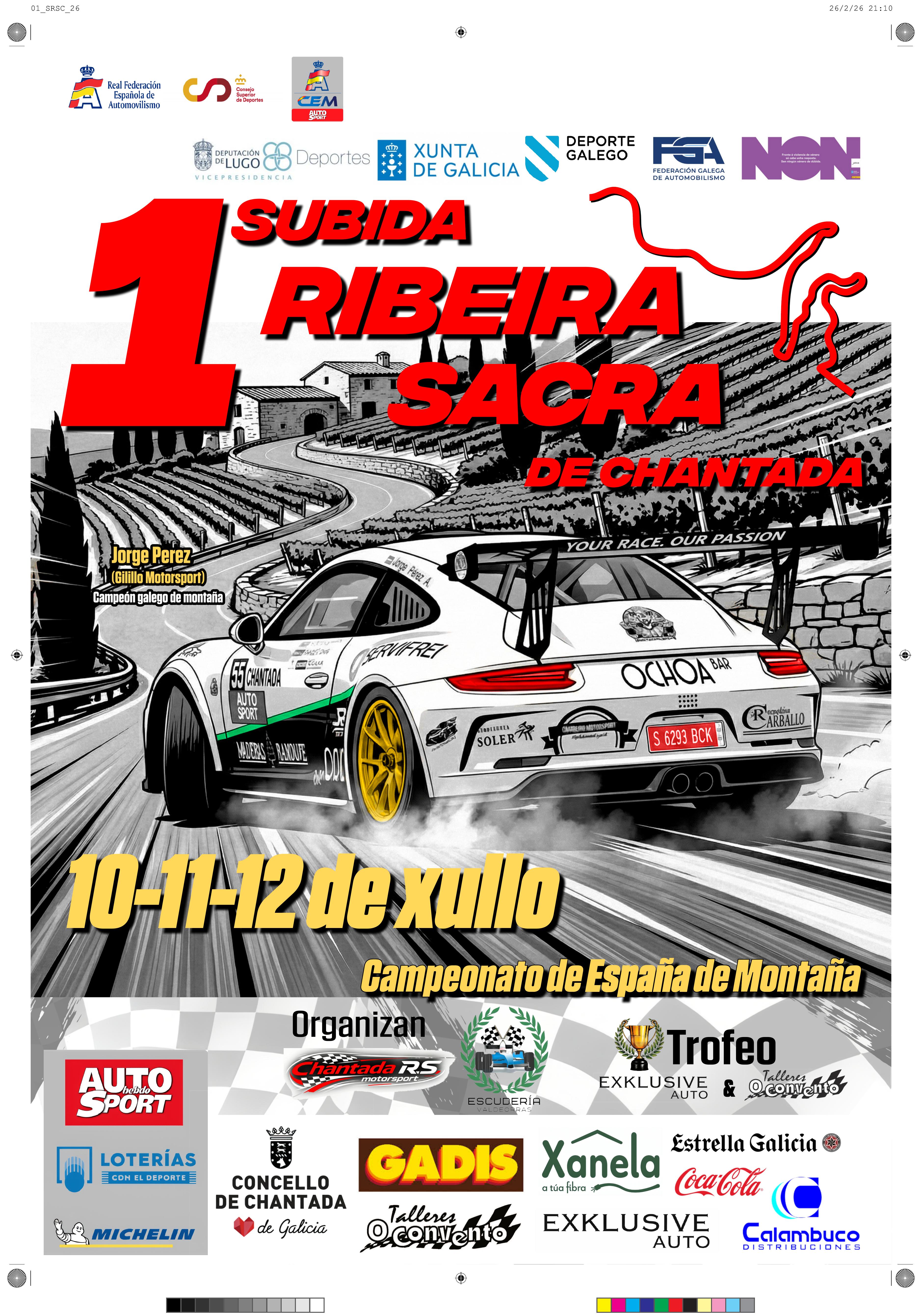 Cartel Oficial Subida Ribeira Sacra de Chantada 1ª Edición Subida de Montaña Galicia