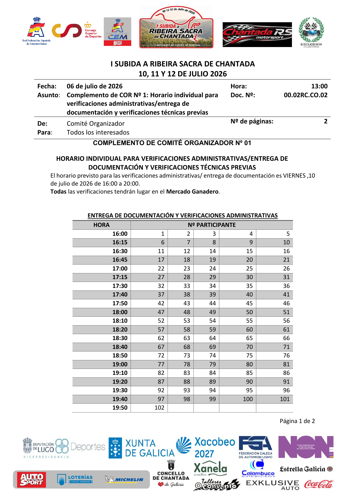 Previsualización de Complemento 1 - Horario individual