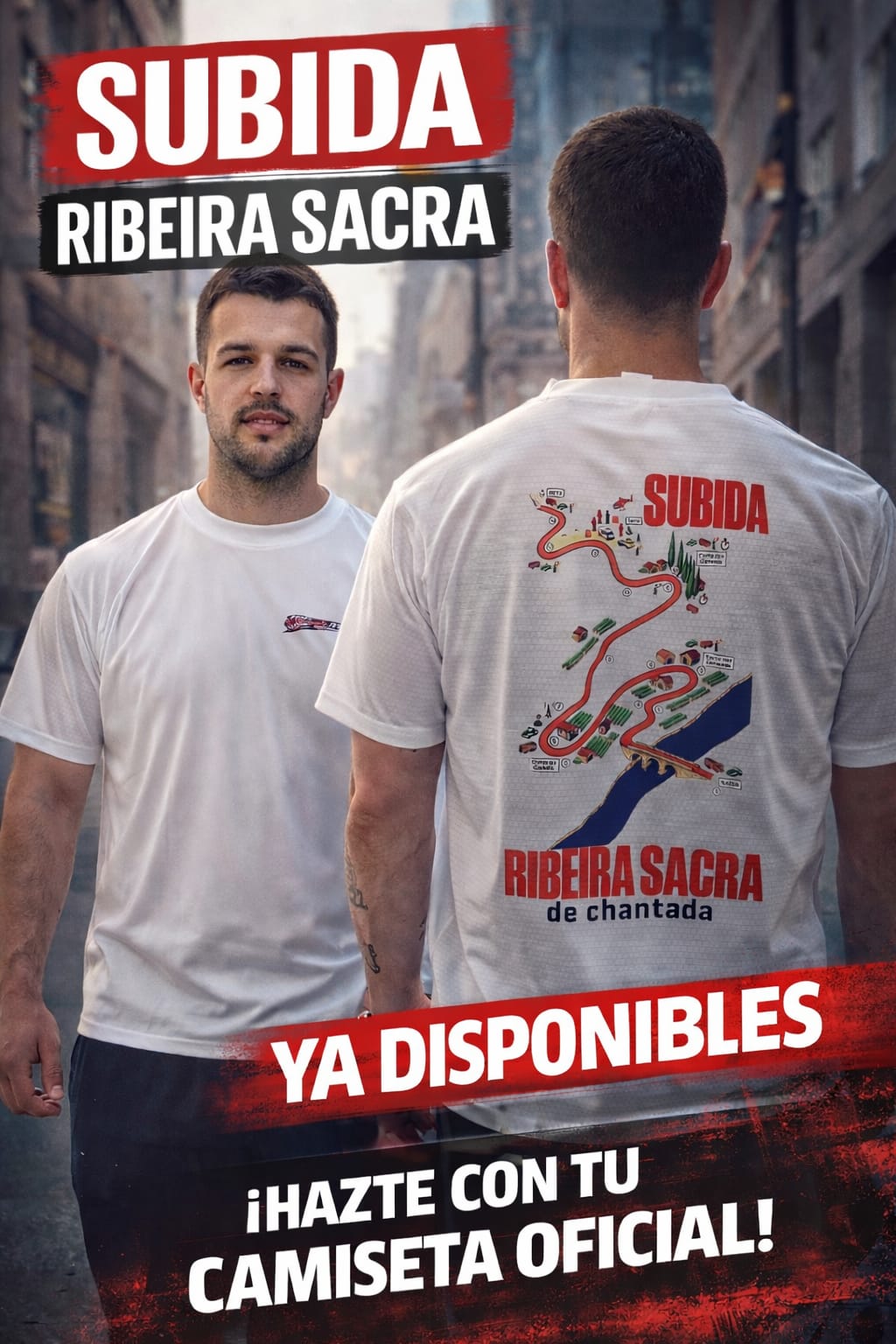 Camiseta Oficial de la Subida de Montaña Ribeira Sacra Chantada Automovilismo
